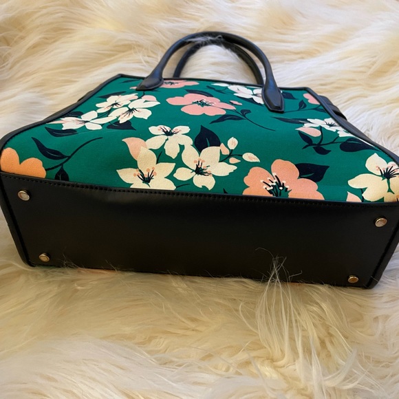 Kate Spade Lucia Lily Blooms Medium Purse and Wallet Set Green Navy Pink - Picture 5 of 15